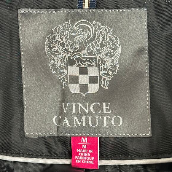 Vince Camuto Black Goose Down Puffer Coat Jacket Faux Fur Womens Size Medium M - Picture 7 of 12